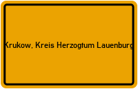City Sign Krukow, Kreis Herzogtum Lauenburg