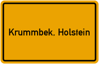 City Sign Krummbek, Holstein