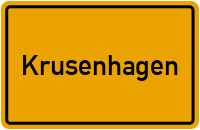 Ortsschild von Krusenhagen in Mecklenburg-Vorpommern