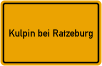 City Sign Kulpin bei Ratzeburg