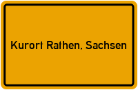 City Sign Kurort Rathen, Sachsen