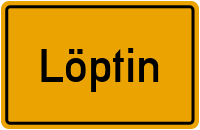 Ortsschild von Gemeinde Löptin in Schleswig-Holstein