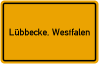 Ortsschild von Stadt Lübbecke, Westfalen in Nordrhein-Westfalen