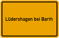 City Sign Lüdershagen bei Barth