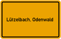 Ortsschild von Gemeinde Lützelbach, Odenwald in Hessen