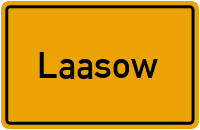 Ortsschild von Laasow in Brandenburg