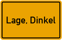 Ortsschild von Gemeinde Lage, Dinkel in Niedersachsen