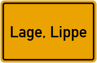 Ortsschild von Stadt Lage, Lippe in Nordrhein-Westfalen