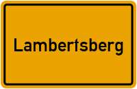 Ortsschild von Gemeinde Lambertsberg in Rheinland-Pfalz