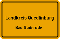 Schwedderbergstraße in Landkreis QuedlinburgBad Suderode