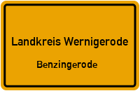 Plan in Landkreis WernigerodeBenzingerode
