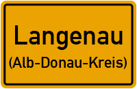 Ortsschild Langenau.(Alb-Donau-Kreis)
