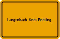City Sign Langenbach, Kreis Freising