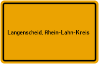 Ortsschild von Gemeinde Langenscheid, Rhein-Lahn-Kreis in Rheinland-Pfalz