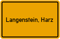 City Sign Langenstein, Harz