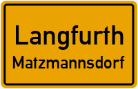 Straßen in Langfurth Matzmannsdorf