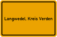 City Sign Langwedel, Kreis Verden