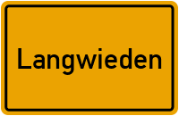 Ortsschild von Gemeinde Langwieden in Rheinland-Pfalz