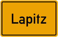 Ortsschild von Lapitz in Mecklenburg-Vorpommern