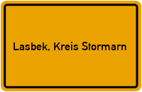 Ortsschild von Gemeinde Lasbek, Kreis Stormarn in Schleswig-Holstein