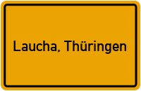 City Sign Laucha, Thüringen