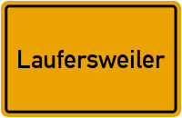Ortsschild von Gemeinde Laufersweiler in Rheinland-Pfalz
