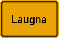 Ortsschild von Gemeinde Laugna in Bayern