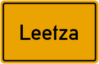 Ortsschild von Gemeinde Leetza in Sachsen-Anhalt