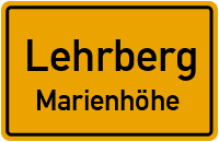 Straßenverzeichnis Lehrberg Marienhöhe