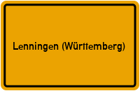 City Sign Lenningen (Württemberg)
