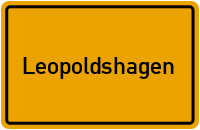 Ortsschild von Leopoldshagen in Mecklenburg-Vorpommern