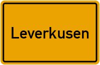 Ortsschild von Stadt Leverkusen in Nordrhein-Westfalen