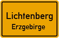 Ortsschild Lichtenberg / Erzgebirge