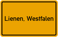 Ortsschild von Gemeinde Lienen, Westfalen in Nordrhein-Westfalen