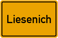 Ortsschild von Gemeinde Liesenich in Rheinland-Pfalz