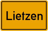 Ortsschild von Gemeinde Lietzen in Brandenburg