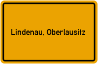 Ortsschild von Gemeinde Lindenau, Oberlausitz in Brandenburg
