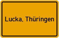City Sign Lucka, Thüringen