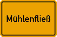 Ortsschild von Gemeinde Mühlenfließ in Brandenburg