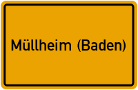 Ortsschild von Stadt Müllheim (Baden) in Baden-Württemberg