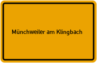 Ortsschild von Gemeinde Münchweiler am Klingbach in Rheinland-Pfalz