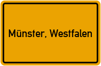 Ortsschild von Stadt Münster, Westfalen in Nordrhein-Westfalen