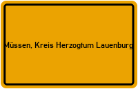 City Sign Müssen, Kreis Herzogtum Lauenburg