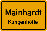 Straßenverzeichnis Mainhardt Klingenhöfle