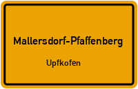 Straßenverzeichnis Mallersdorf-Pfaffenberg Upfkofen