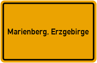 Ortsschild von Stadt Marienberg, Erzgebirge in Sachsen