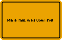 City Sign Marienthal, Kreis Oberhavel