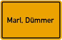 Ortsschild von Gemeinde Marl, Dümmer in Niedersachsen
