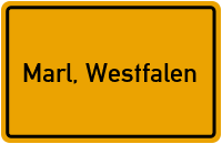 Ortsschild von Stadt Marl, Westfalen in Nordrhein-Westfalen