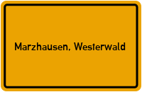 Ortsschild von Gemeinde Marzhausen, Westerwald in Rheinland-Pfalz